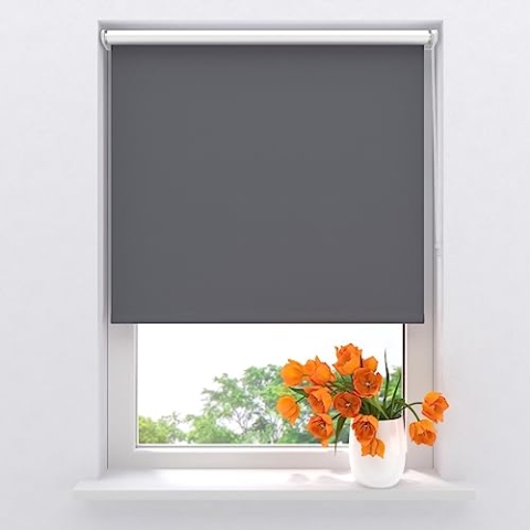 Rollo Pure Mini Thermo - Verdunkelnd - Grau - 110 x 150 cm - Klemmfix ohne Bohren