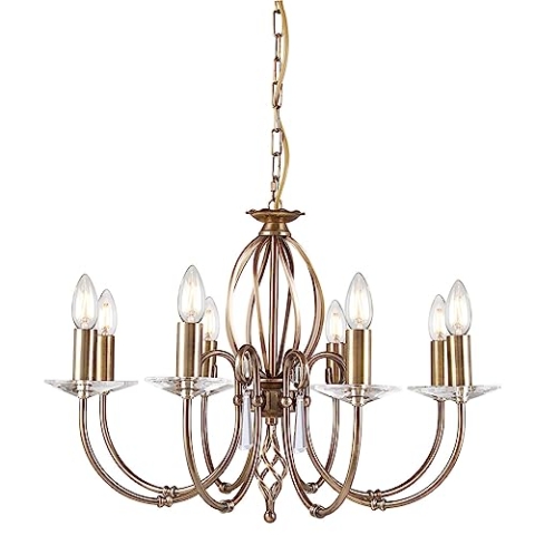 Elstead Lighting Aegean 8lt Chandelier Aged Brass