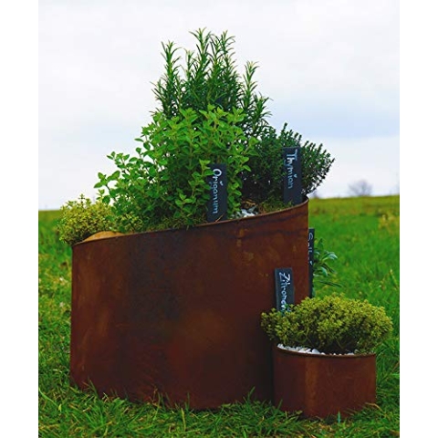 Novaliv Kräuterspirale Naturrost Kräuterschnecke Hochbeet Pflanzenring (41 cm Hoch)