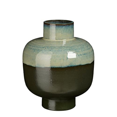 Mica Decorations Lizz Vase - 23x23x27 cm - Terrakotta - Dunkelgrün