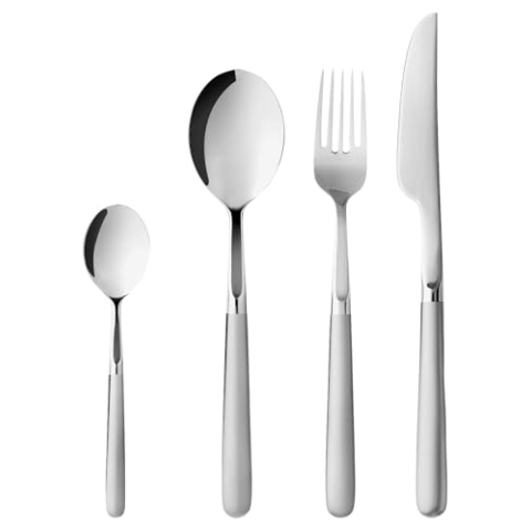 Gense Ehra Besteck Set 4 Personen, Essbesteck 4 Personen Spülmaschinenfest, Zeitloses & Hochwertiges Besteckset 16-Teilig, Skandinavisches Design, Matter Edelstahl