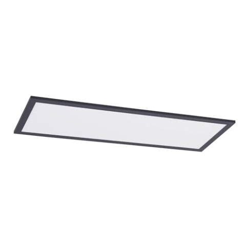 Lindby LED Panel Nelios (Modern) in Schwarz aus Aluminium (1 flammig,) - Bürolampe Deckenlampe Deckenleuchte Lampe Wohnzimmerleuchte