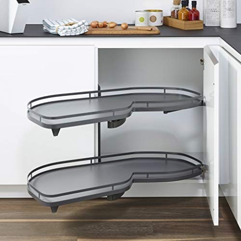 Lemans II anthrazit Links ausschwenkend für Eckschrank mit 45 cm Türbreite und Lichter Schrankhöhe von 650-800 mm Eckschrankauszug Schwenkauszug von SO-TECH®
