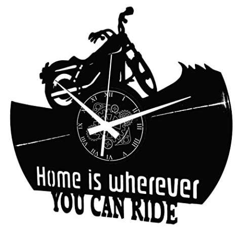 Instant Karma Clocks - Vinyl Wanduhr | Motorradrennen | Motorrad | Moto | Geschenkidee Dekorativ