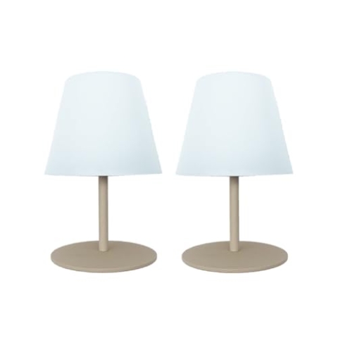 Lumisky 2er Set LED Tischleuchte TWINS Cream H16cm kabellos