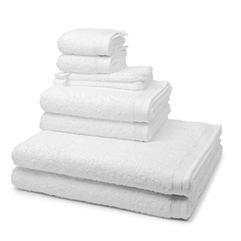 Möve - Superwuschel - 2 X Wasch- 2 X Gäste- 2 X Dusch- 2 X Handtuch im Set - Baumwolle (8er Set Snow)