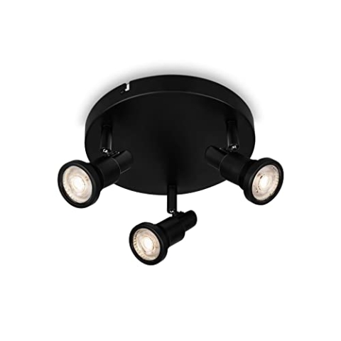 BRILONER Leuchten - LED Deckenlampe Badezimmer, verstellbar, LED Deckenleuchte Bad, IP44, warmweiße Lichtfarbe, GU10, Schwarz, 210x106 (DxH), 2992-035R