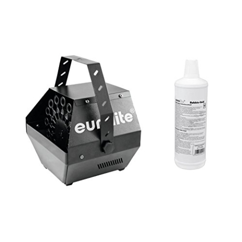 EUROLITE Set B-100 Seifenblasenmaschine schwarz DMX + Seifenblasenfluid 1l | DMX-Seifenblasenmaschine, für hängende und stehende Montage inklusive 1l Seifenblasenfluid