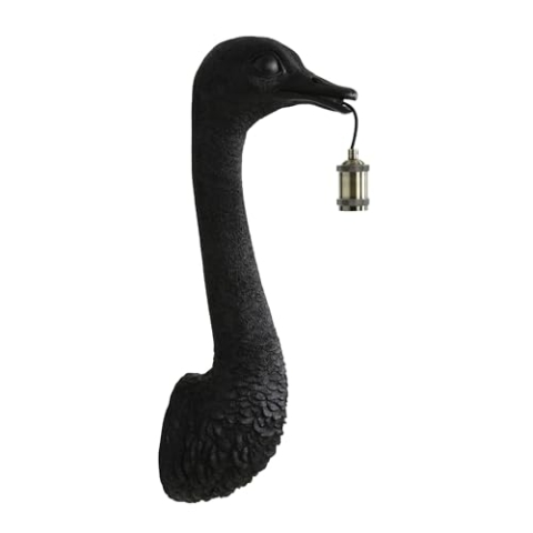 Light & Living Wandlampe Ostrich - Schwarz - 25x19x72cm - Andere - Synthetik-Kunststoff - Wandlampen für innen - Wand beleuchtung für Schlafzimmer & Wohnzimmer