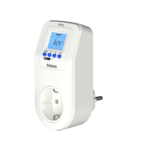 Theben 0200130 Eltimo 020 top3 - Digitale Steckdosenschaltuhr mit Wochenprogramm I Zeitschaltuhr I Timer I optionale App Programmierung via Bluetooth I Wochenschaltuhr