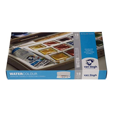 Royal Talens Van Gogh Aquarellfarbe, Stück, Kunststoff, 18 + 2 Allgemeine (Kunststofftasche), La moitié Pan + 10ml Tube