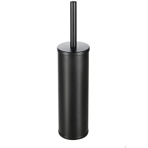 Geesa Nemox Toilettenbürste, WC-Bürstengarnitur aus Edelstahl, Farbe: Schwarz, hygienisch Dank integriertem Deckel und herausnehmbaren Kunststoffeinsatz, 82 x 371 x 90 mm