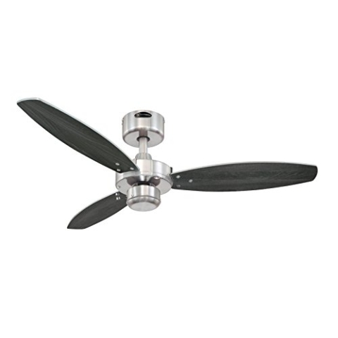 72289 Jet I, moderner 105 cm Deckenventilator von Westinghouse Lighting, Ausführung in gebürstetem Nickel