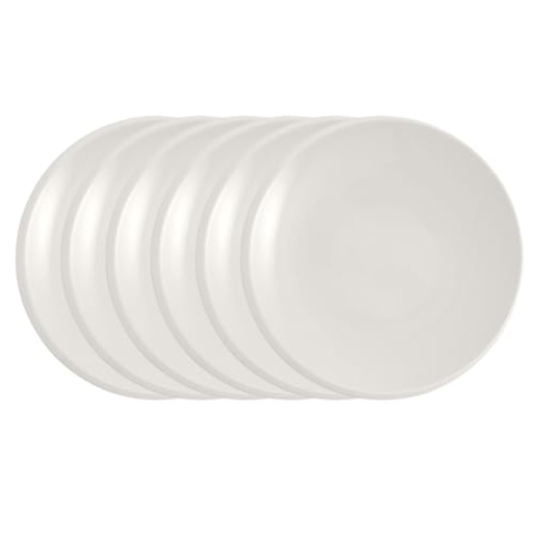 Villeroy & Boch – Newmoon Frühstücksteller Weiß 24 Cm 6Er Set, Teller Für Frühstück, Brunch, Kuchen, Dessert, Spülmaschinenfest, Mikrowellensicher, Speiseteller, Essteller Keramik, Premium Porzellan