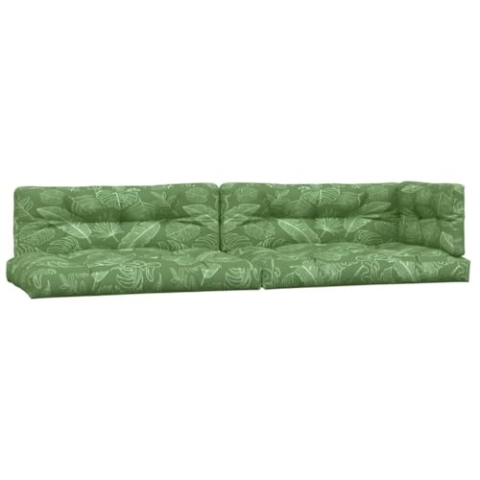 vidaXL Palettenkissen 5 TLG., Kissen für Gartenmöbel Hocker Sofa, Wasserabweisendes Sofakissen, Sitzkissen Palettenpolster, Blattmuster Stoff