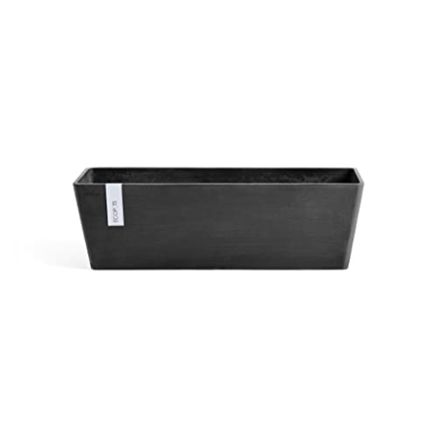 Ecopots Brügge Blumentopf Dunkelgrau Recycelt 55x17x17 cm UV-beständig für Balkon und Terrasse
