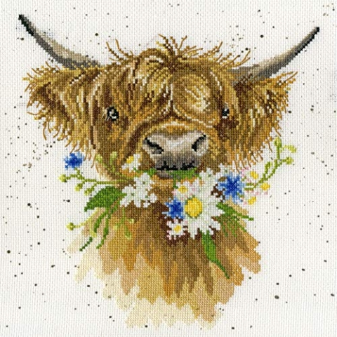 Bothy Threads Kreuzstich-Set Gänseblümchen Coo, 26x26cm, XHD42, Zählmuster