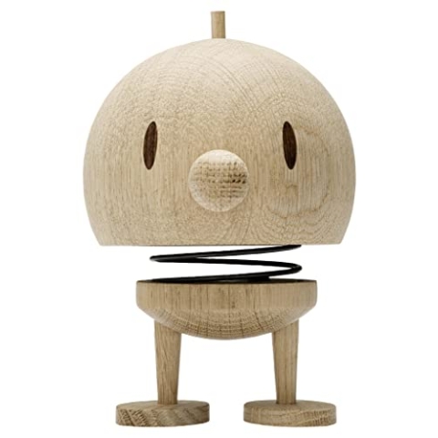 Hoptimist Bumble, Holzdeko, Wackelfigur & Glücksbringer aus Holz, Deko Skandinavisch, Deko Wohnzimmer, Büro & Schreibtisch, Tolle Kleine Geschenke, 10 x 10 x 15 cm, Large, Raw Oak