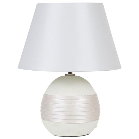 Klassische Tischlampe Keramik cremeweiß 37 cm Sado