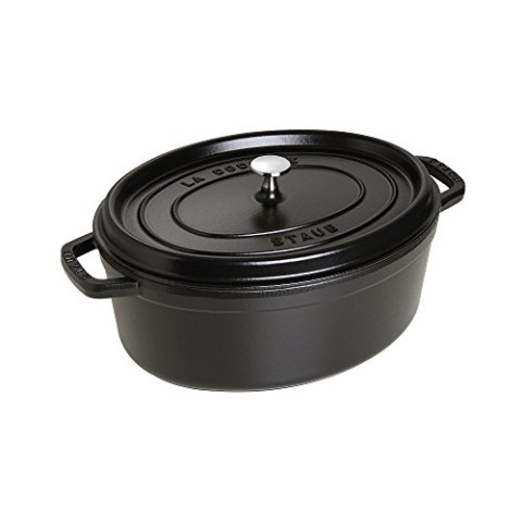 Staub 7 Quart Oval Cocotte, Black by Staub