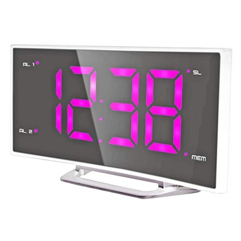 Technoline WT460 pink 2 x Weckalarm, 10 Speicherplätze für Radiosender, Display 2-stufig dimmbar, Kunststoff, weiß, 171 x 87 x 40 mm