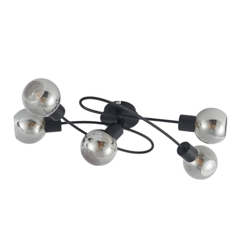 Lindby Deckenlampe Elaina (Modern) in Schwarz aus Metall (5 flammig, E14) - Deckenleuchte Lampe Wohnzimmerleuchte