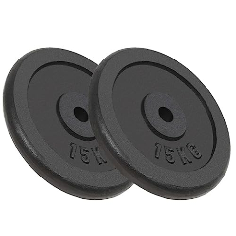 vidaXL 2X Hantelscheiben Gewichtsscheiben Hantel Gewichte Scheiben Hantelscheibenset für Langhantel Kurzhantel 2x15kg Guss Gusseisen Schwarz
