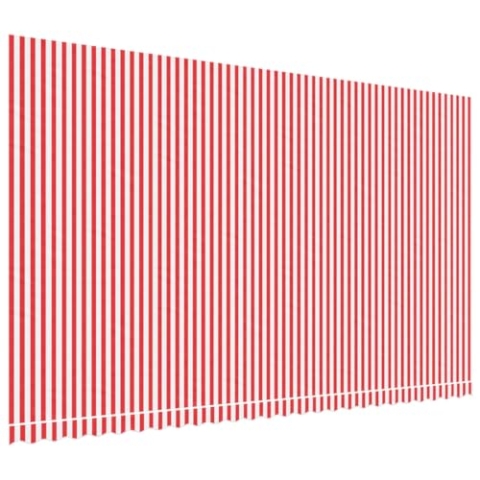 vidaXL Markisenbespannung, Markisenstoff UV-beständig, Markisentuch Wasserabweisend, Ersatzstoff Markisen-Zubehör, Rot Weiß Gestreift 6x3,5m