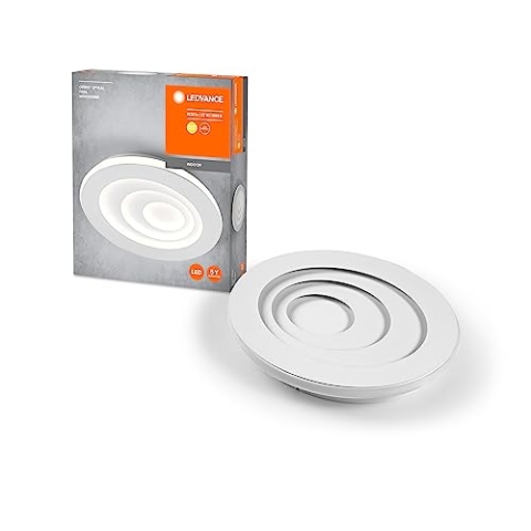 Ledvance ORBIS SPIRAL OVAL LED Deckenleuchte, weiß, 27W, 2400lm, 360mm Durchmesser, sehr homogene Lichtverteilung, indirektes Licht, integriertes LED-Modul, lange Lebensdauer, 3000K