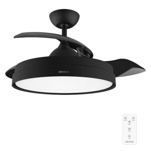 Cecotec Deckenventilator EnergySilence Aero 470. 55 W, Fernbedienung, 106 cm Durchmesser, 3 Klingen, 3 Geschwindigkeiten, schwarze Winterfunktion (Durchmesser 132 cm, Grau)