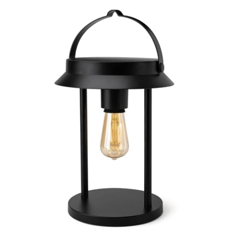 Brendz Solar Tischlampe Outdoor, Solarlaterne für Außen IP44 wetterfest, Akku aufladbar über USB-C, Gartendeko mit 3 Lichtmodi, ohne Einschaltautomatik, LED Solar Laterne für draußen, Tampa rund