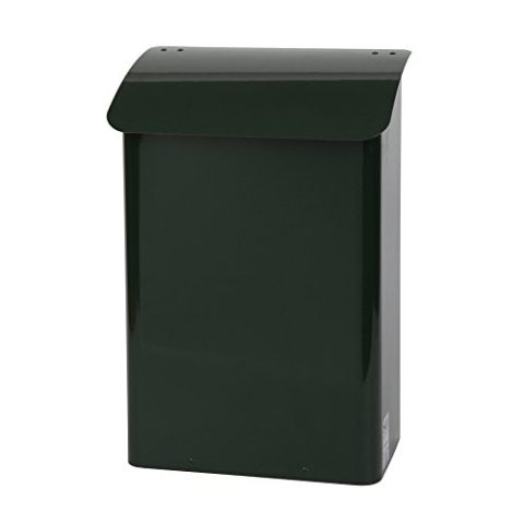 Wand-Briefkasten Safepost 14 grün (RAL 6009) racinggreen Sicherheits-Briefkasten mit doppeltem Dach Aufputz-Postkasten