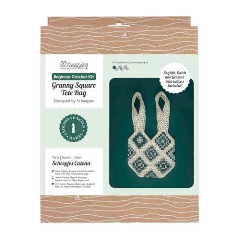 Scheepjes - Scheepjes Häkelset für Anfänger, Granny Square Bag Blau – 1 Set
