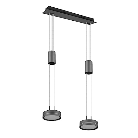 Trio Leuchten LED Pendelleuchte Franklin 326510242, Metall Anthrazit, inkl. 2x 9 Watt LED, Switch Dimmer