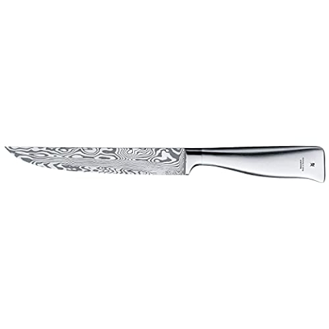 WMF Grand Gourmet Damastmesser, Fleischmesser 29,5 cm, Made in Germany, Damaststahl 120-lagig, Performance Cut, Holzkassette, Klinge 17 cm
