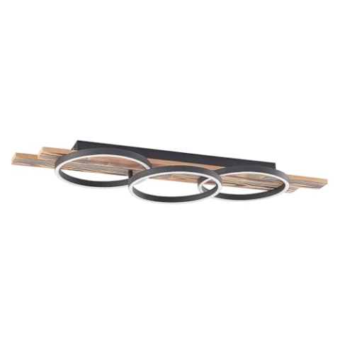 Lindby LED Deckenleuchte Sentoa dimmbar (Modern) aus Holz (3 flammig,) - Lampe Deckenlampe Wohnzimmerleuchte