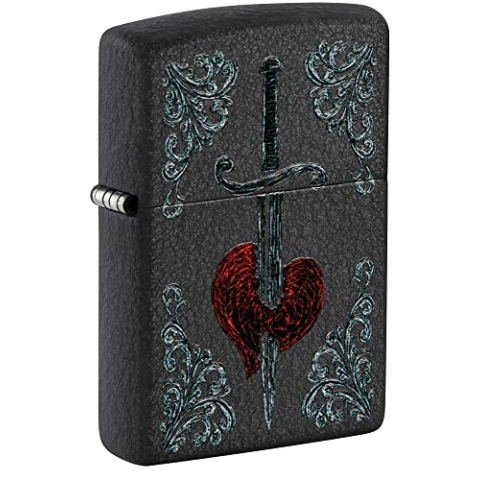 Zippo Heart Dagger Tattoo Black Crackle Color 60006605 Feuerzeug Original