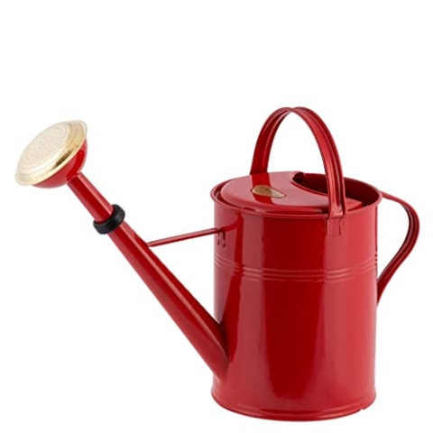 PLINT 9L Watering Can - Modern Style Watering Pot for Indoor and Outdoor House Plants - Coloured Galvanised Powder Coated Steel - Metal Design with Narrow Spout and High Handle - (Red)