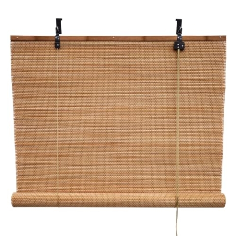 BambusChef® Bambusrollo Luca - Braun - 140x180 cm - Sonnenschutz - Sichtschutz Rollo - Seitenzugrollo - Natürliches Aussehen - Nachhaltiges Bambus - Für Fenster und Türen - Einfache Montage