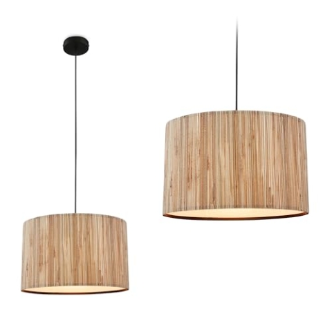 BRILONER - Pendelleuchte mit Seegras Schirm, E27 Fassung, max. 10 W, Boho, aesthetic, Hängeleuchte, Hängelampe Esstisch, Esszimmerlampe hängend, Wohnzimmerlampe, 35 x 128 cm (DxH), Natur