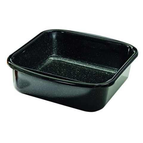 Riess, 0432-022, Bratrohrpfanne Mini, innen 22 x 22 x 7.5 cm, CLASSIC BACK- UND BRATFORM, Emaille, schwarz, Induktion
