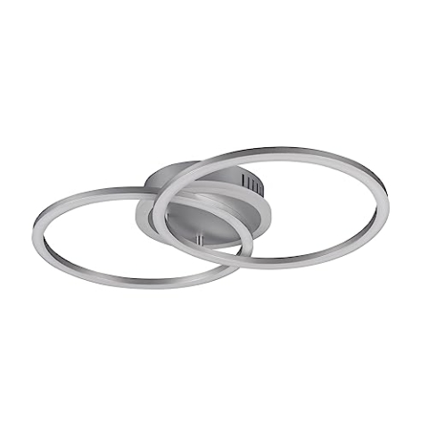Reality Leuchten LED Deckenleuchte Venida R62783187, Metall titanfarbig, inkl. 25 Watt LED, Switch Dimmer