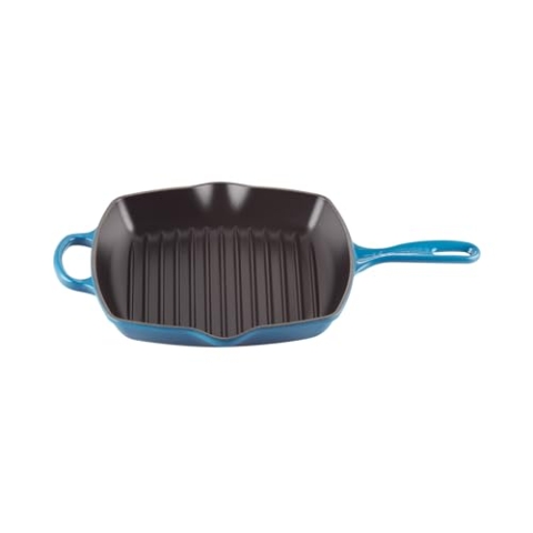 Le Creuset Signature Gusseisen-Grillpfanne, Quadratisch, 26 cm, Für alle Herdarten inkl. Induktion geeignet, 2,86 kg, Marseille