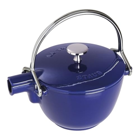 STAUB Teekanne/Wasserkessel, rund, 16,5 cm, 1,1 L, für alle Herdarten, Dunkelblau