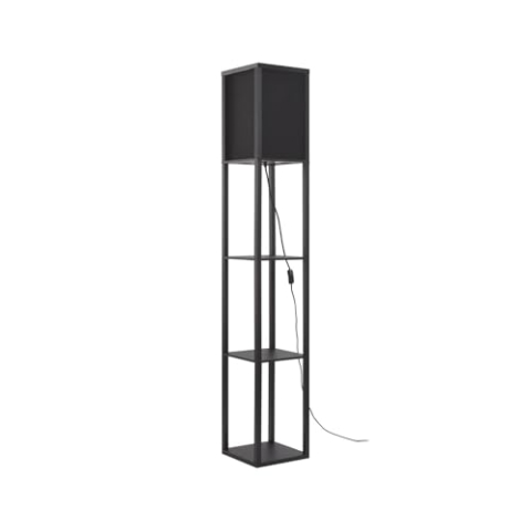Lindby Stehlampe 'Birta' (Modern) in Schwarz aus Holz u.a. für Wohnzimmer & Esszimmer (1 flammig, E27) - Stehleuchte, Standleuchte, Floor Lamp, Wohnzimmerlampe, Wohnzimmerlampe