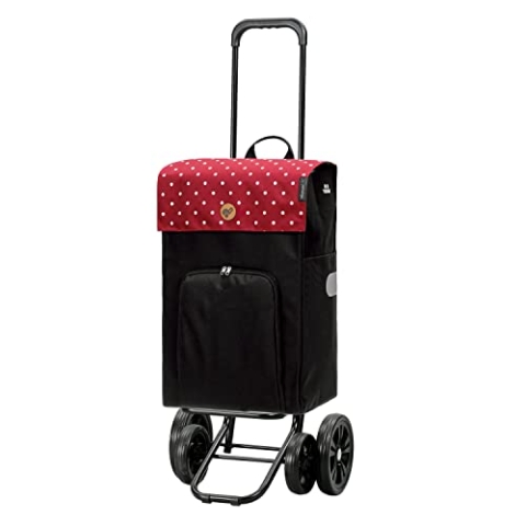 ANDERSEN Einkaufstrolley - Quattro Shopper Malit rot 49 L Einkaufswagen,langlebig,Thermo, höhenverstellbar, leise Räder, multifunktiona...