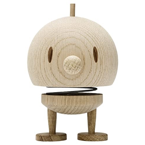 Hoptimist Bumble, Holzdeko, Wackelfigur & Glücksbringer aus Holz, Deko Skandinavisch, Deko Wohnzimmer, Büro & Schreibtisch, Tolle Kleine Geschenke, 7,5 x 8,5 x 10,7 cm, Medium, Raw Oak