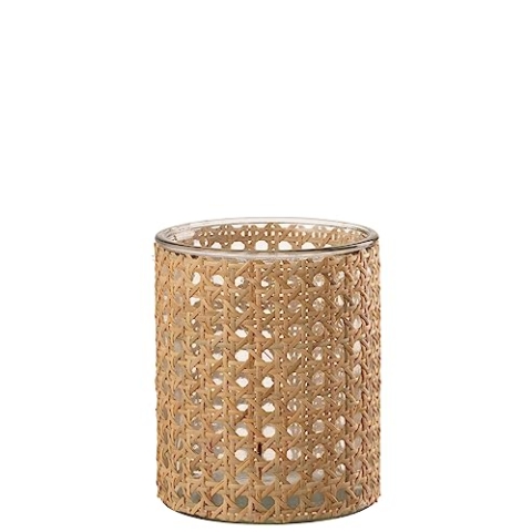 TEELICHTHALTER Rattan Glas TRANSPARENT Large