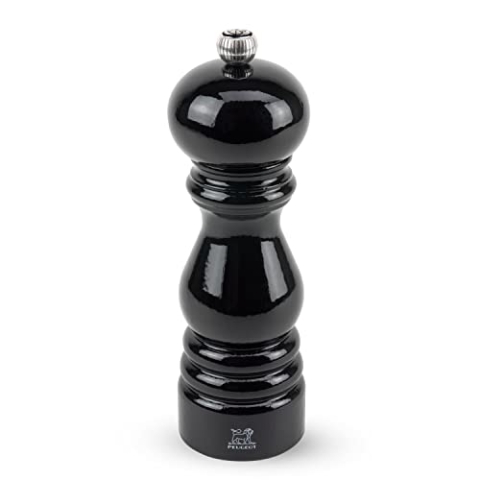 PEUGEOT 1870418 Paris Pfeffermühle Holz, 5,6 x 5,6 x 18 cm, schwarz lackiert