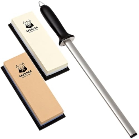 Skerper Basic Schleifpaket SH006 Körnung 180/600/1000/3000 mit Diamantenschleifstab, Alles um mit dem Schleifen zu Beginnen